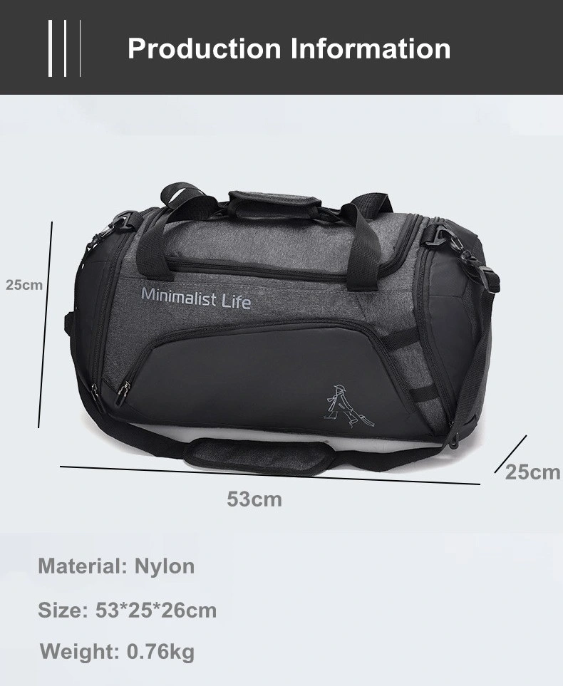 Fashion Shoes Compartment Luggage Bag Custom Logo Sport Shoulder Bag Water Resistant Travel Duffel Bag