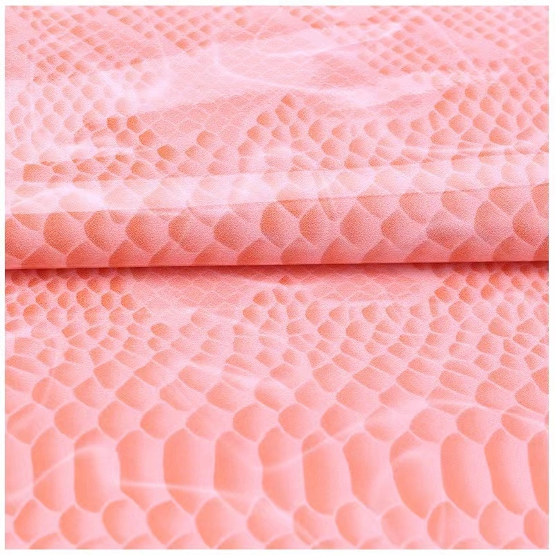 Environmental Protection TPU Laminated Four-Sided Elastic 3D Snake Fabric Sports Tight Shiny Swimwear Fabric