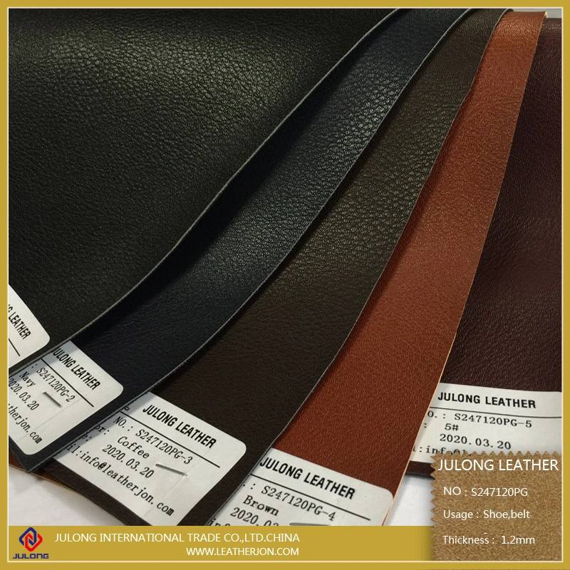 Really Cowhide Feeling Polished Embossed PU Artificial Faux Belt Leather Synthetic Leather