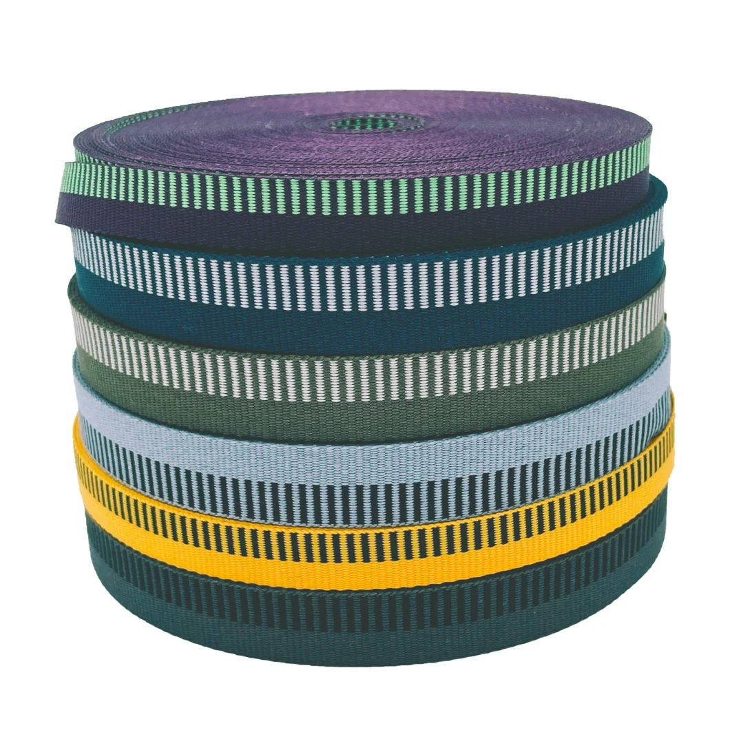 Unique Jacquard Ribbon with Color Short Half Stripe Weaving for Garments /Bags /Seat Belt/Shoes Accessories/Pet Collar Leash Tape/Home Textile